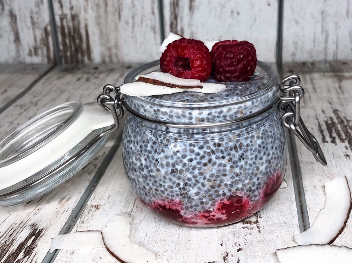 Coconut Raspberry Chia Pudding