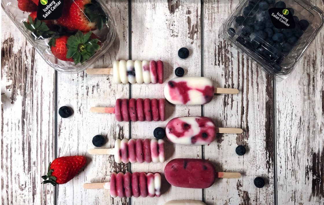 Homemade berry ice cream
