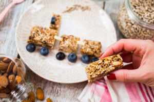 homemade oatmeal bars with blueberries